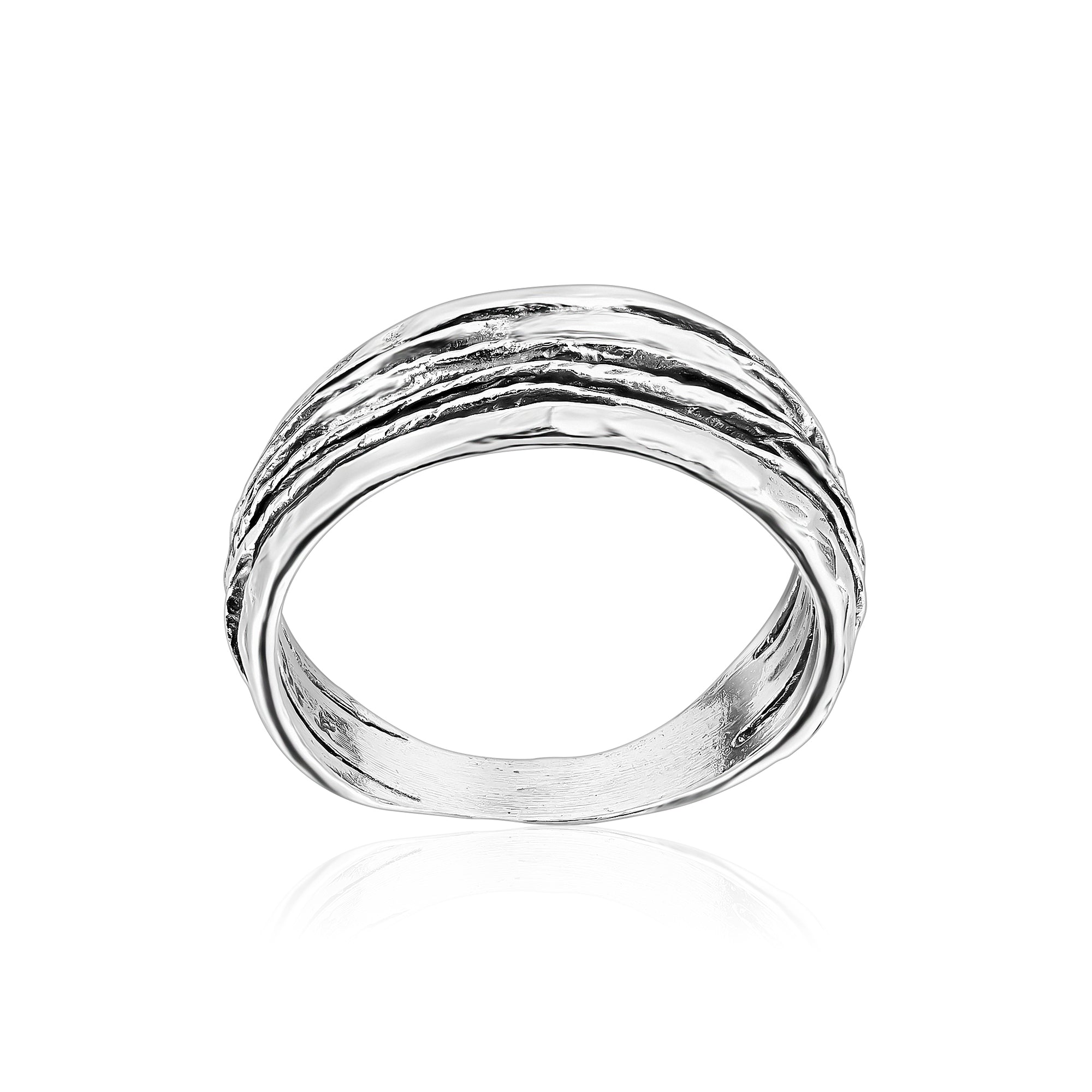 Sterling Silver Textured Wire Wrap Ring