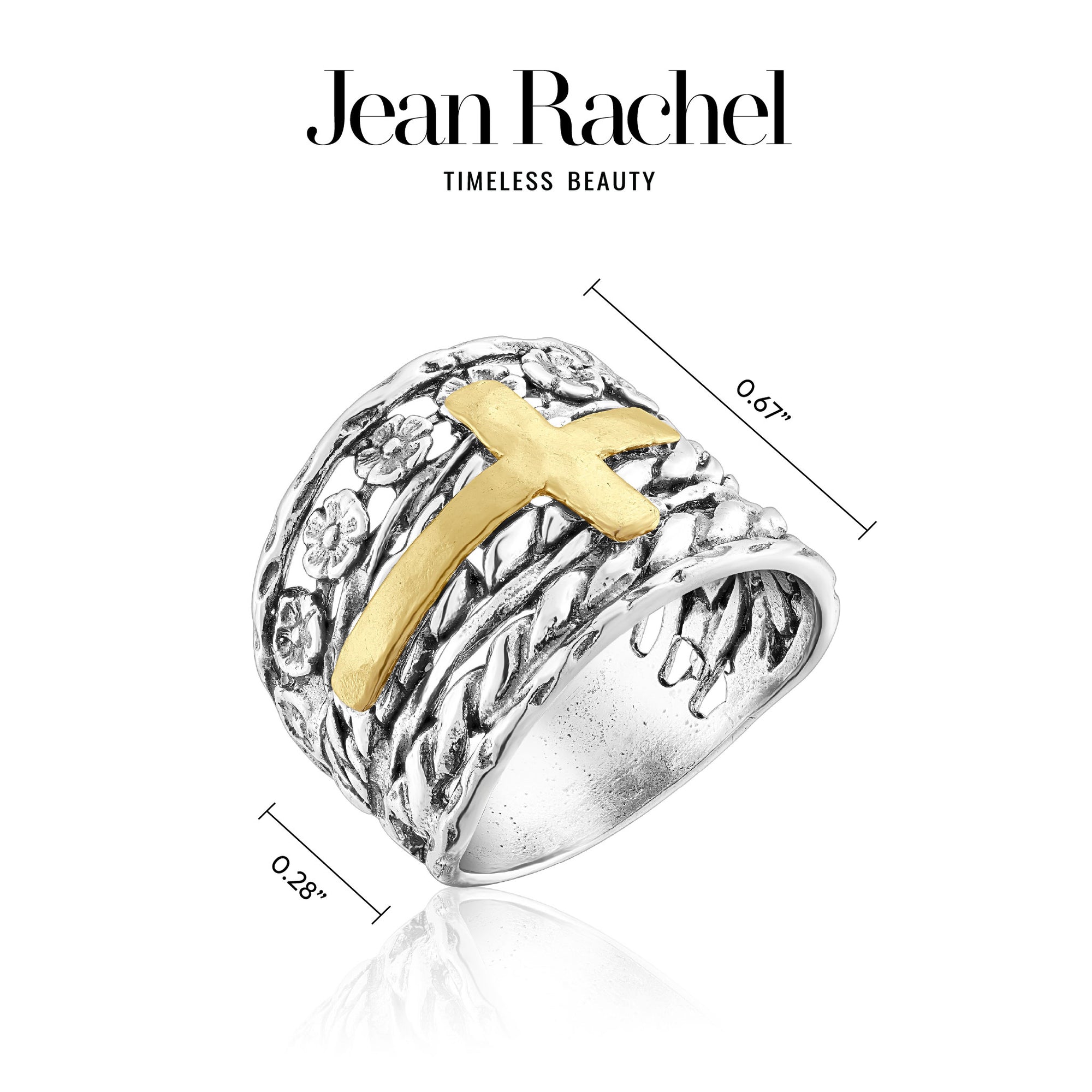 Mixed Metal Cross Ring