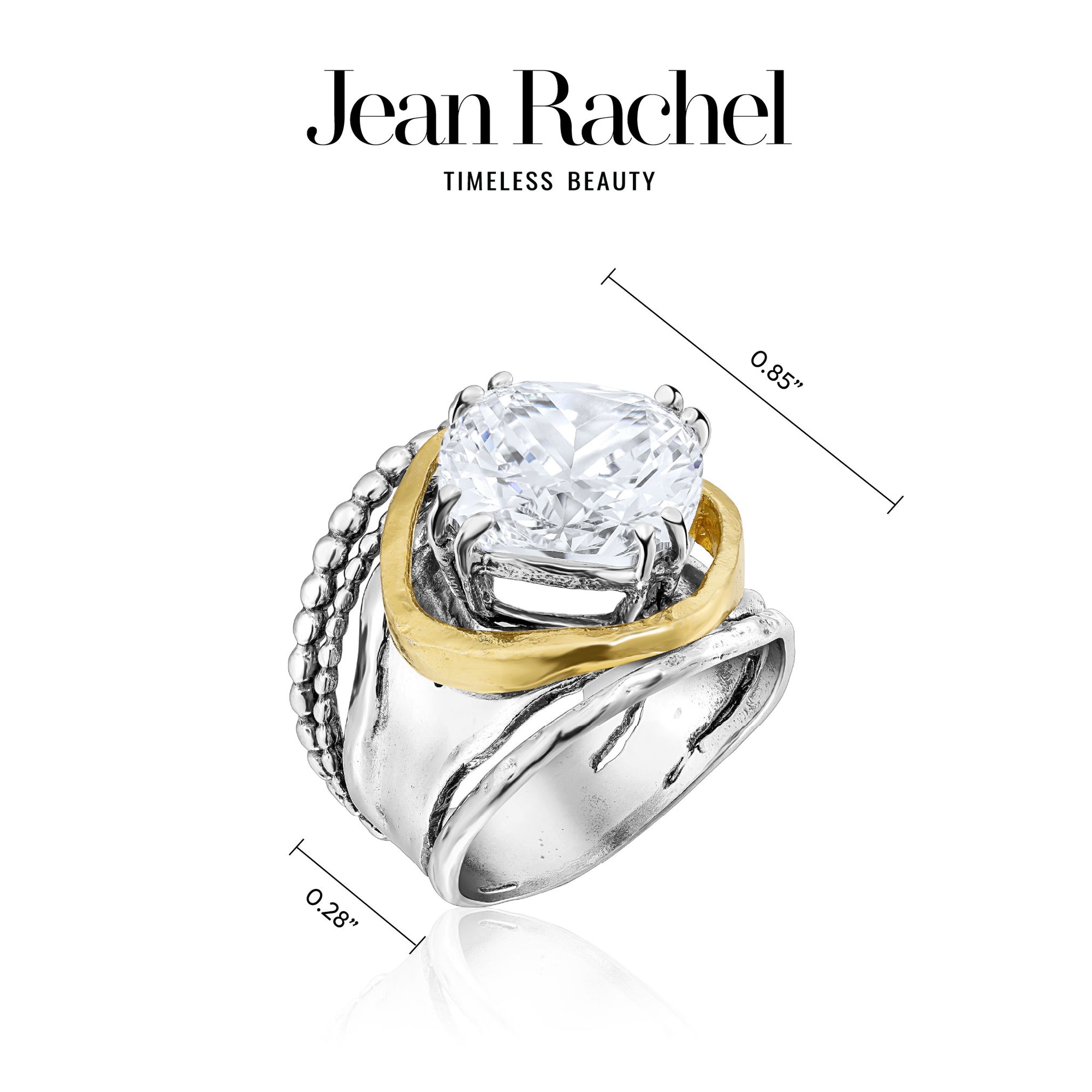 Bold Mixed Metal CZ Ring