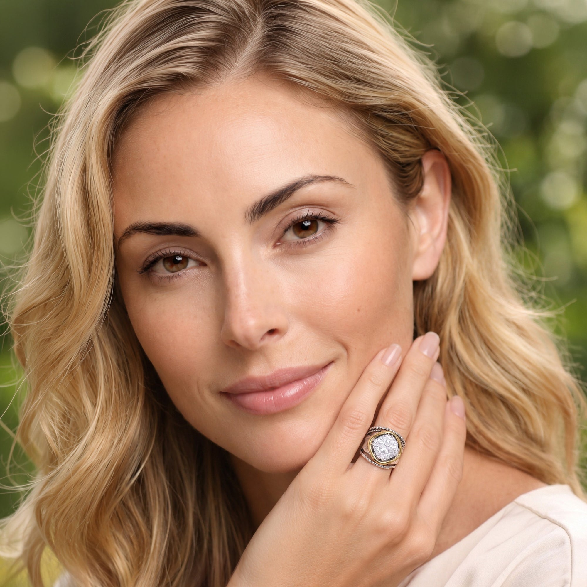Bold Mixed Metal CZ Ring