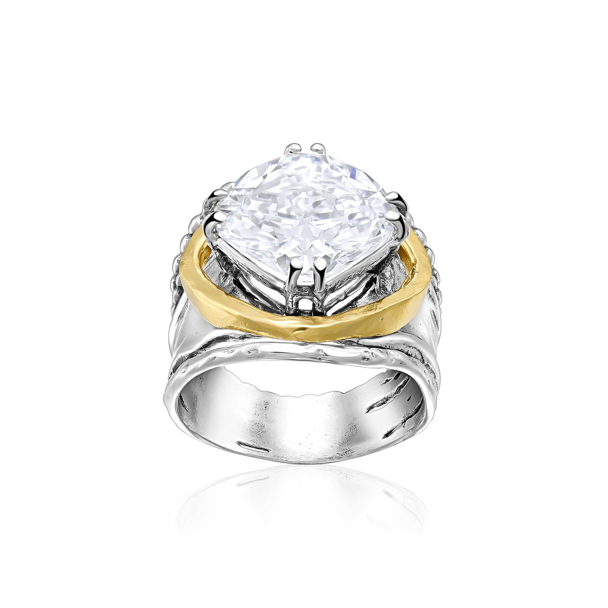 Bold Mixed Metal CZ Ring