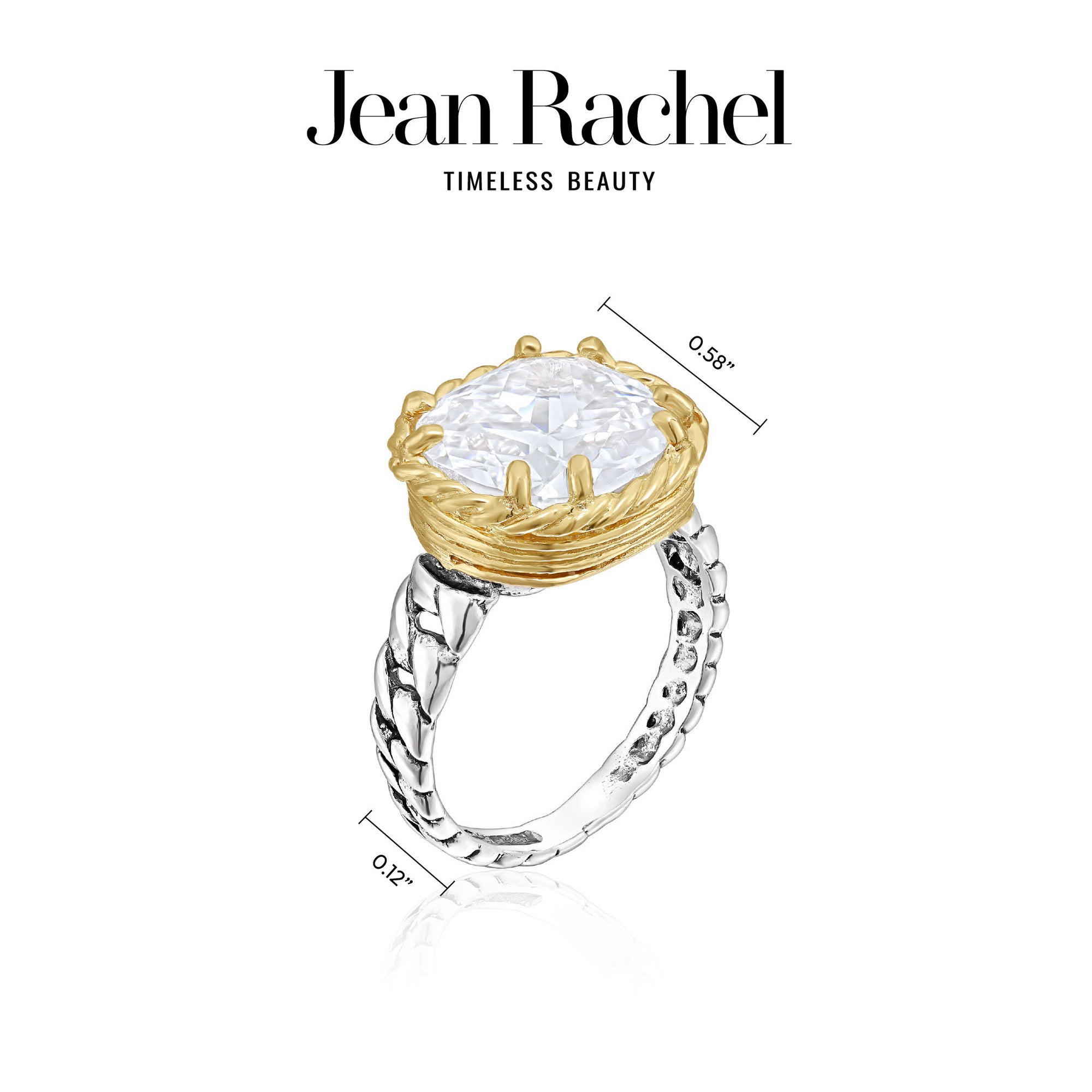 Mixed Metal Braid Chain Ring
