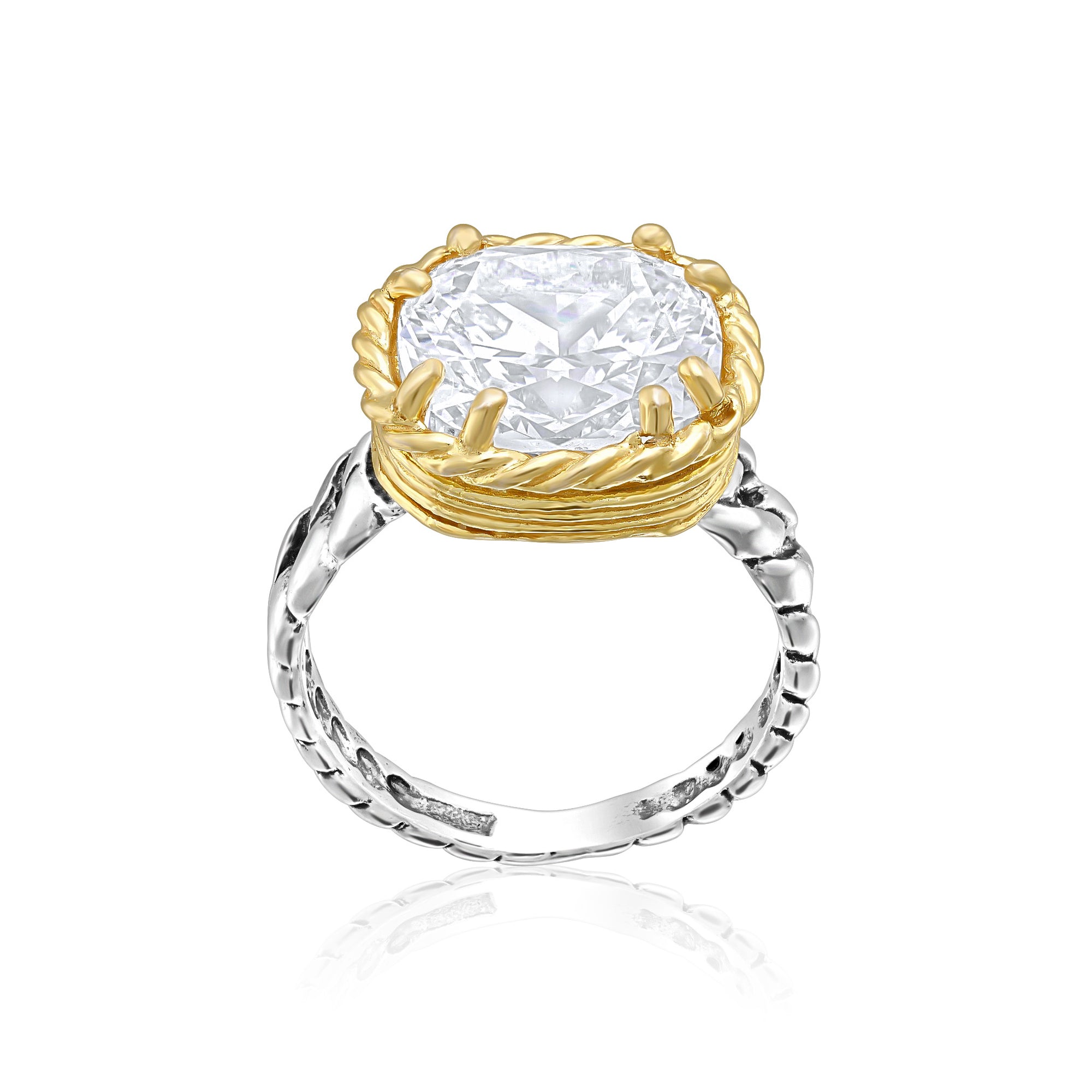 Mixed Metal Braid Chain Ring