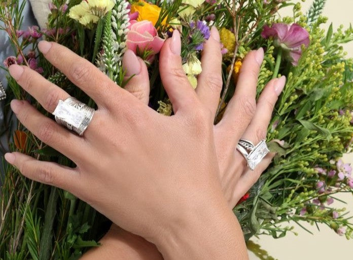 Bague Argent Sterling 925 Femme Sterling Silver Pink CZ Braid Leaf