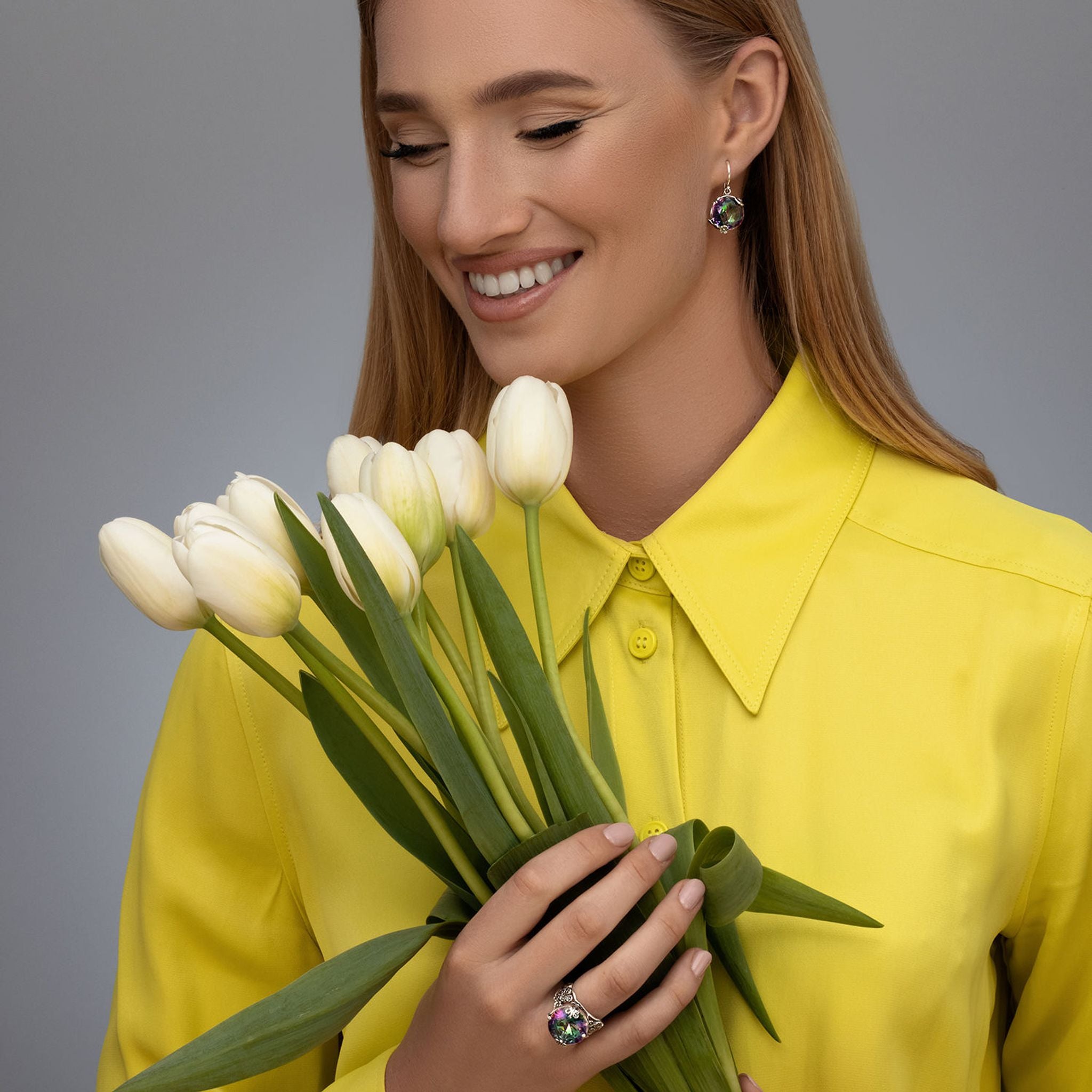 Sterling Silver Floral Earrings