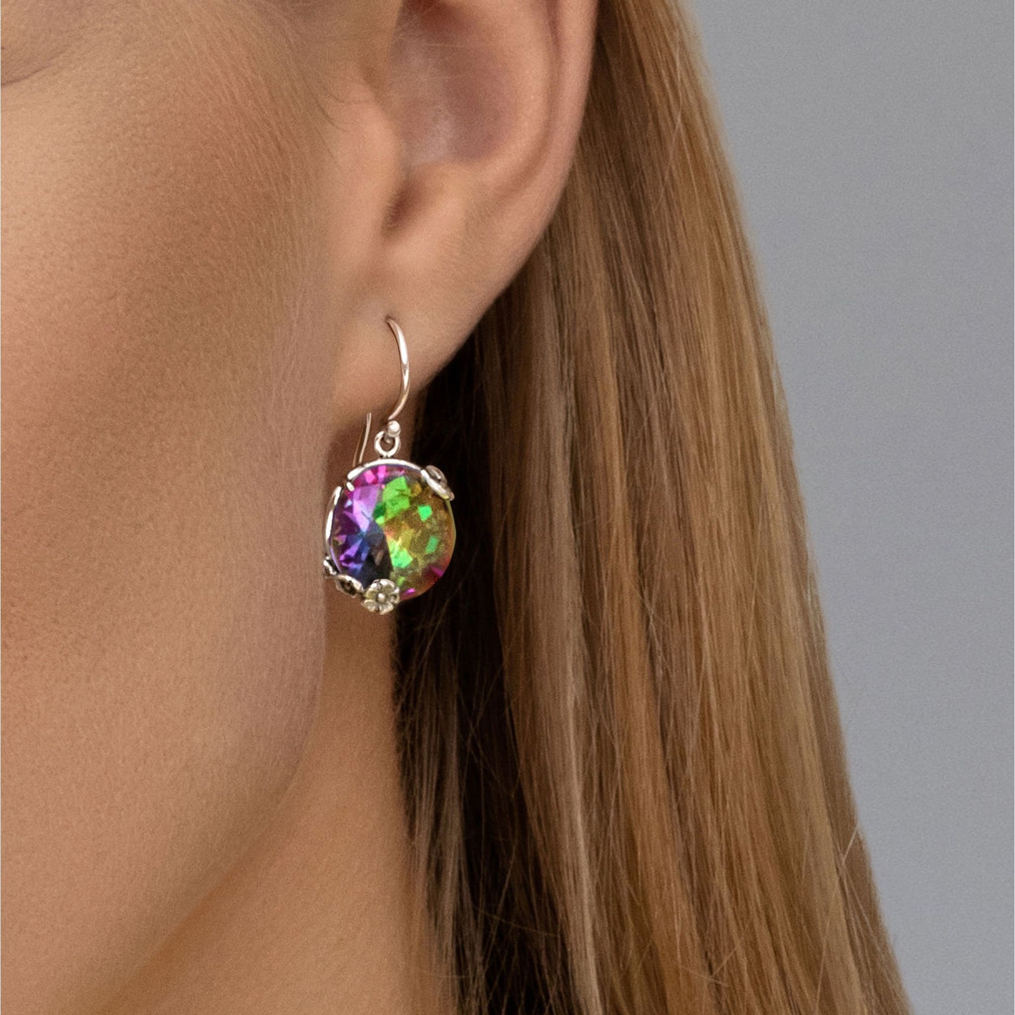 Sterling Silver Floral Earrings