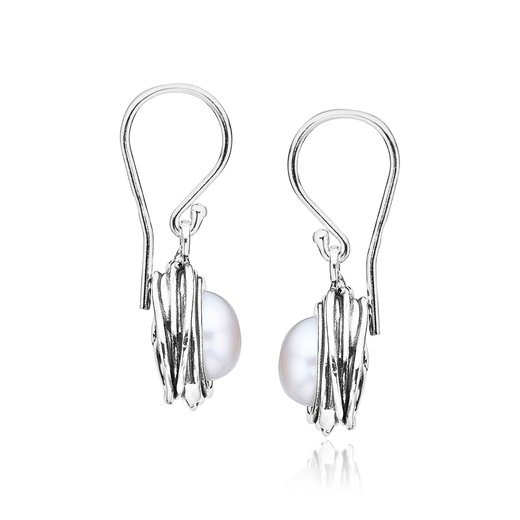 Sterling Silver Freshwater Pearl Dangle Earrings
