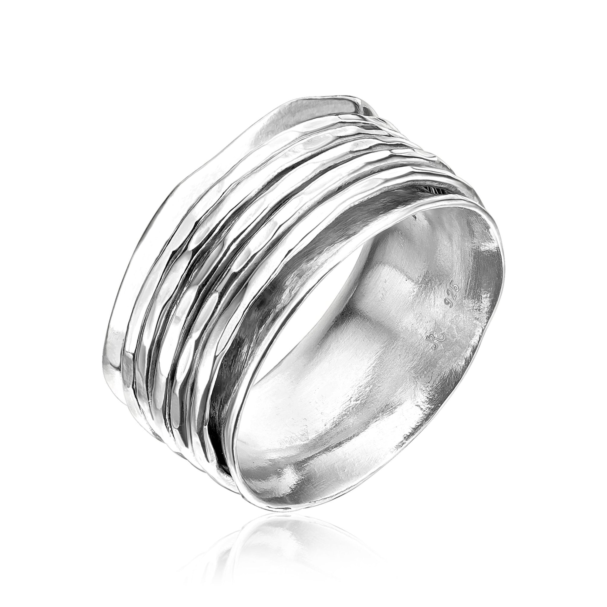 Sterling Silver Hammered Spinner Ring