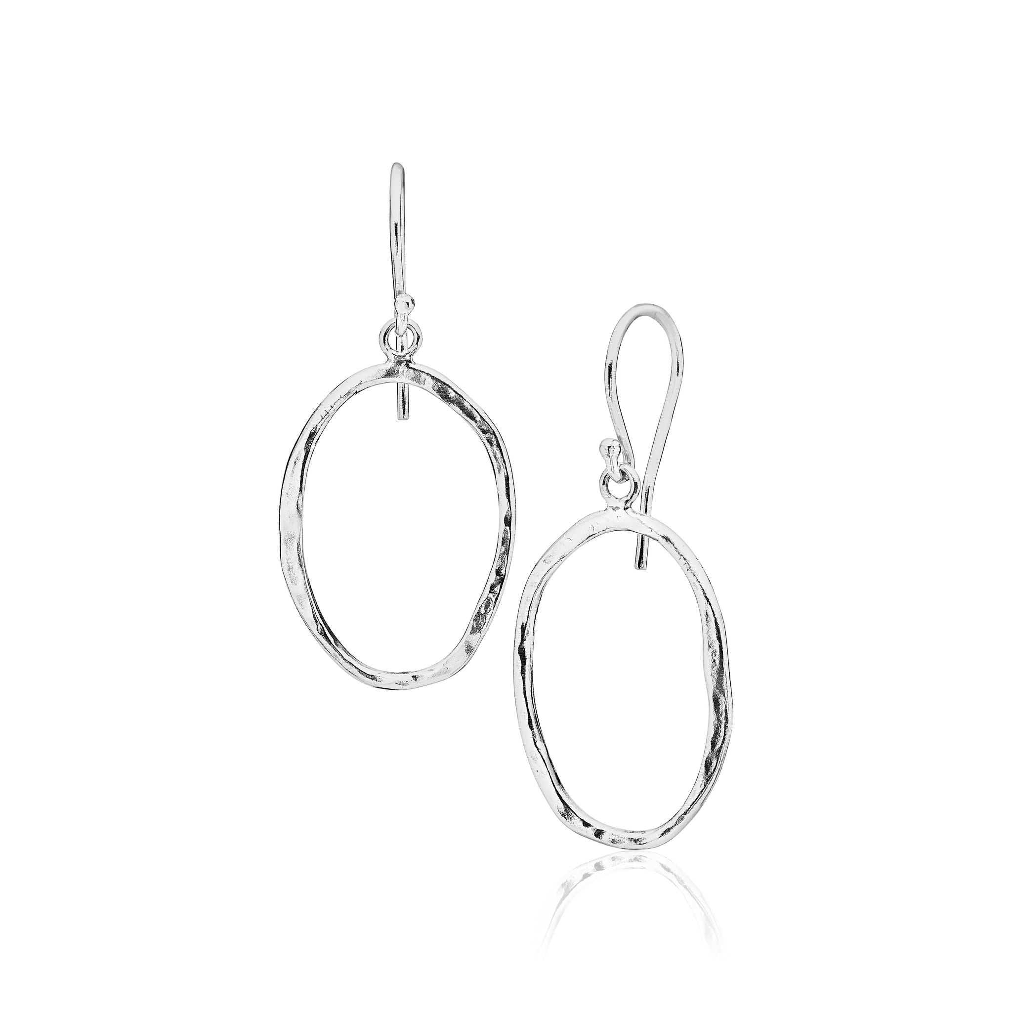 Sterling Silver Open Circle Dangle Earrings