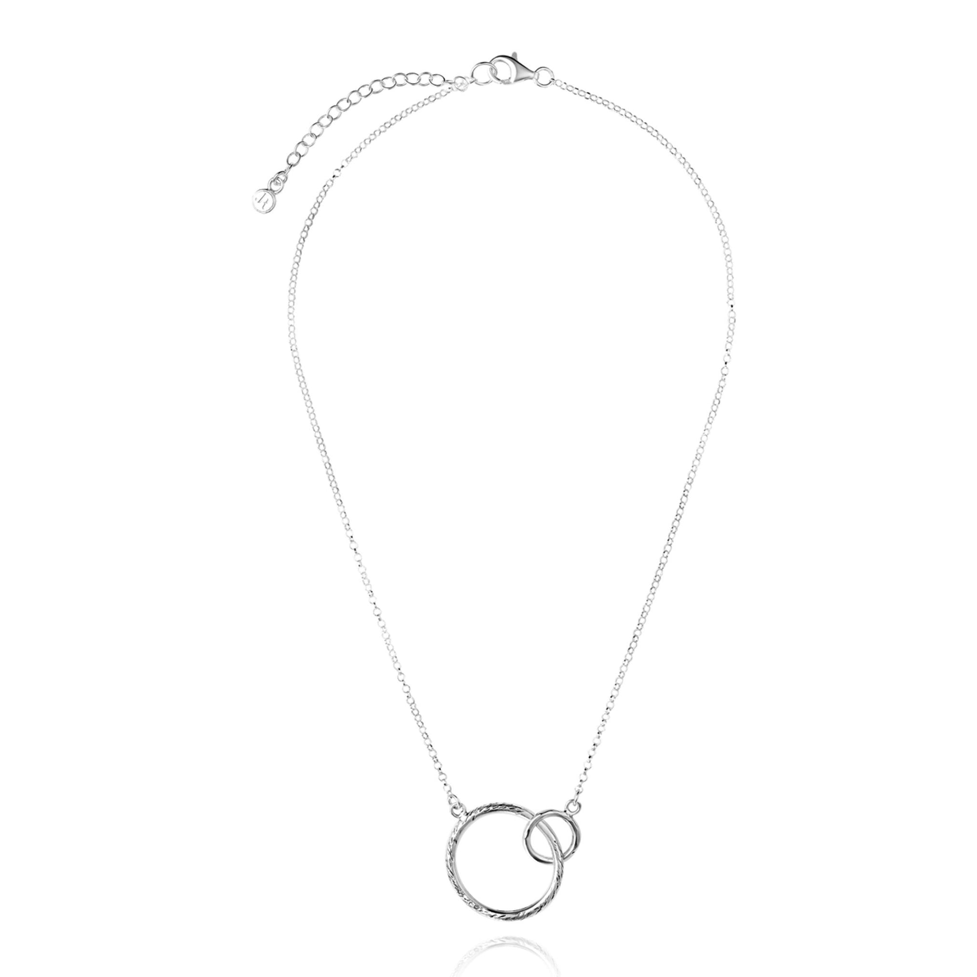 Sterling Silver Interlocking Open Circles Necklace