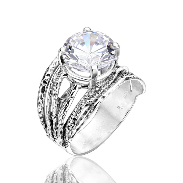 【TATIANA】SIMPLY 3mm SILVER RING★送料・関税込 DK 925 STERLING SILVER RING SIZE 6 1 CT TANZANITE TRILLION