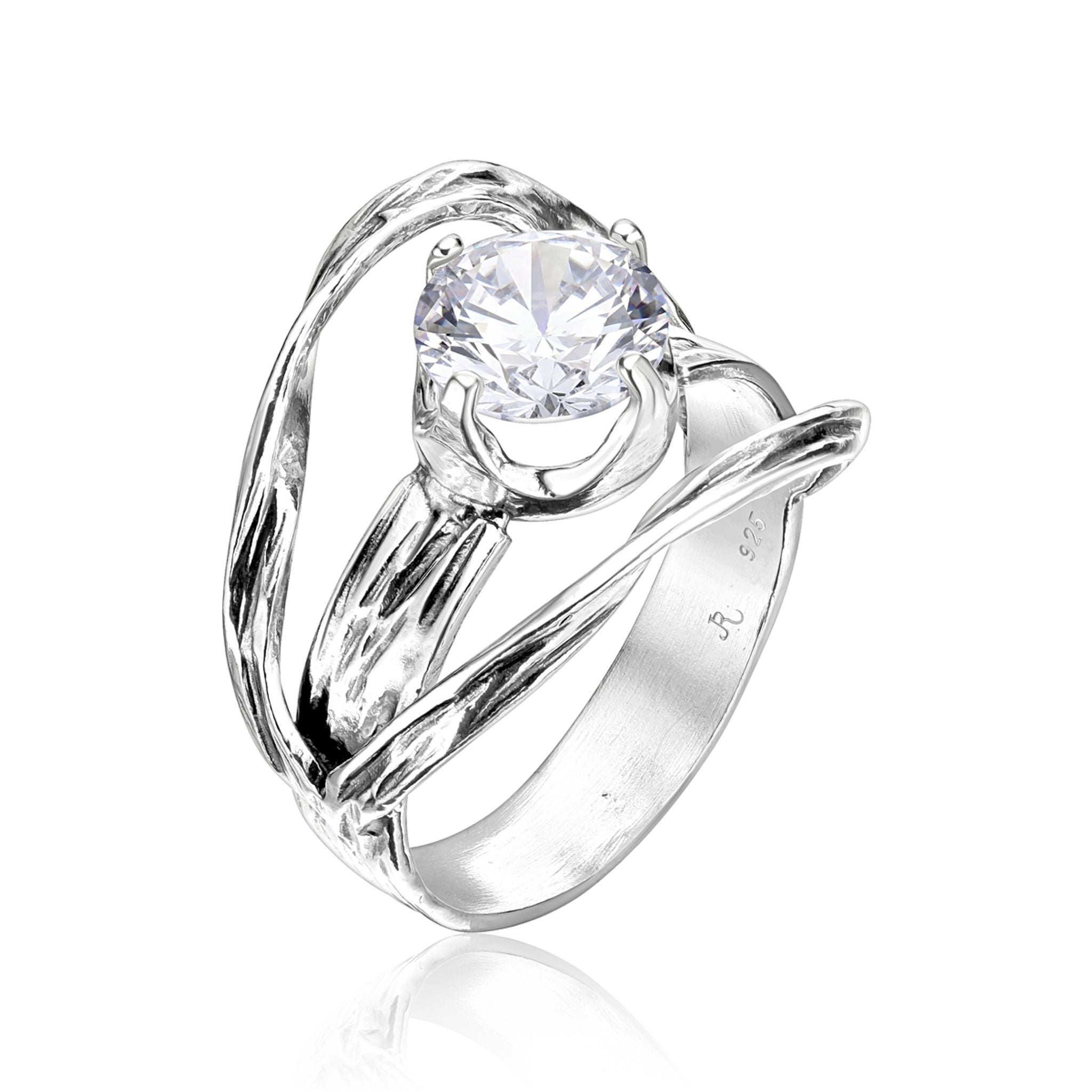 Sterling Silver Openwork CZ Ring