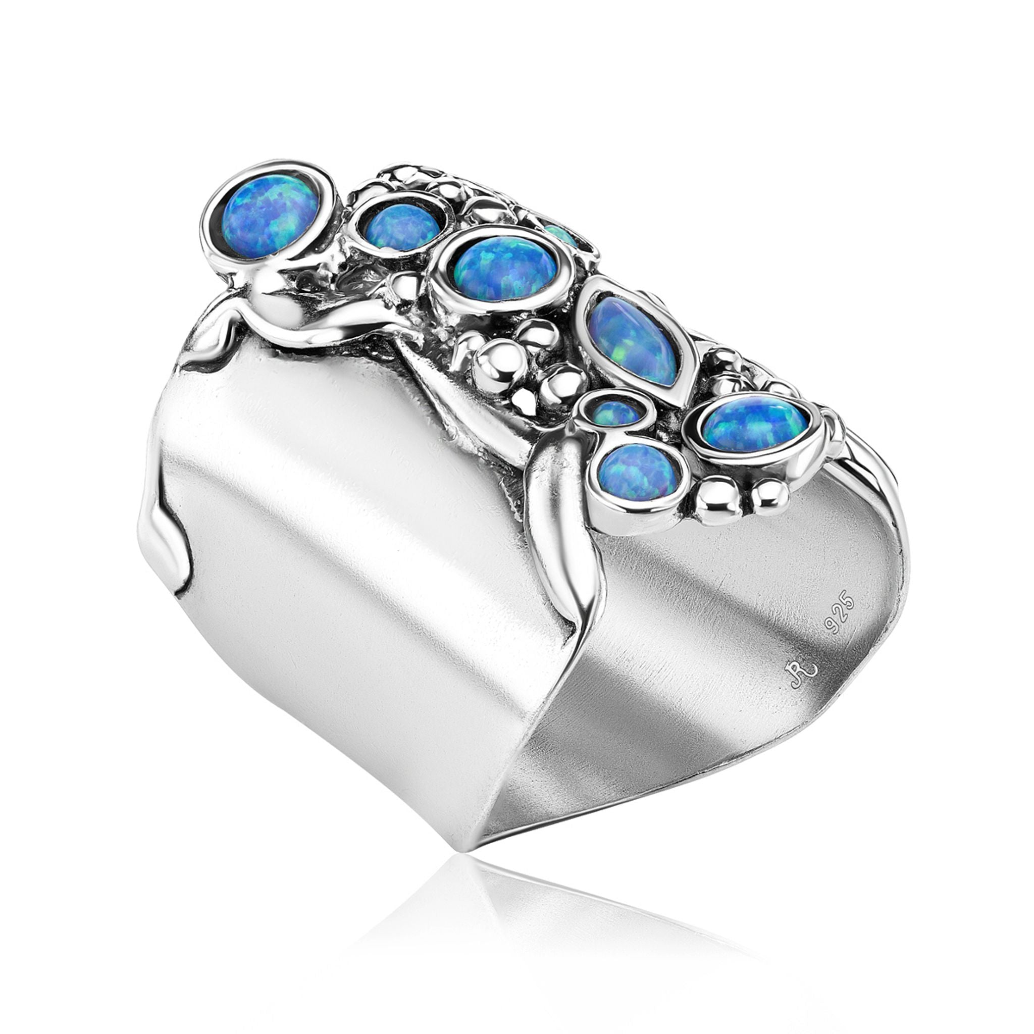 Sterling Silver Opal Shield Ring
