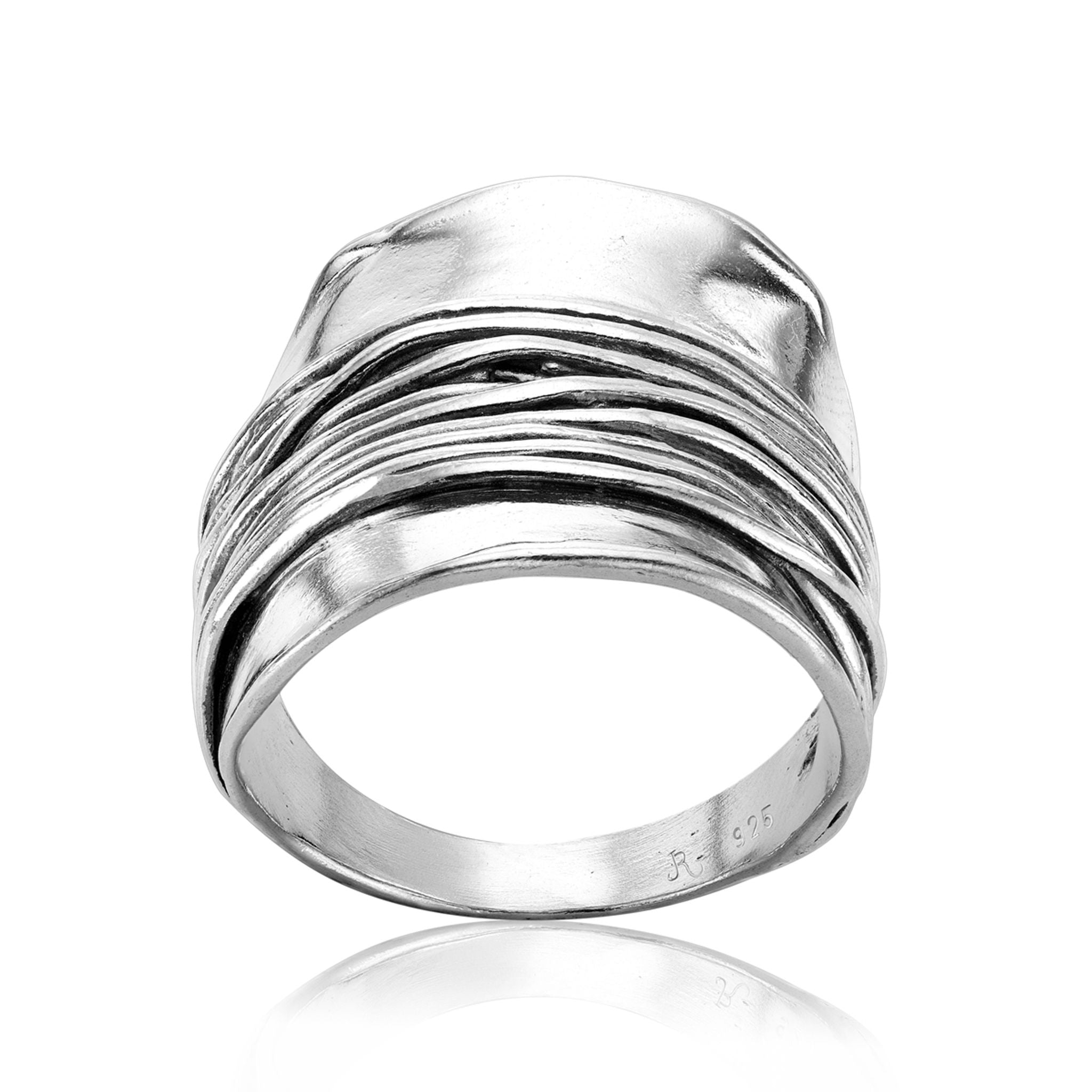 Sterling Silver Wire Wrap Shield Ring