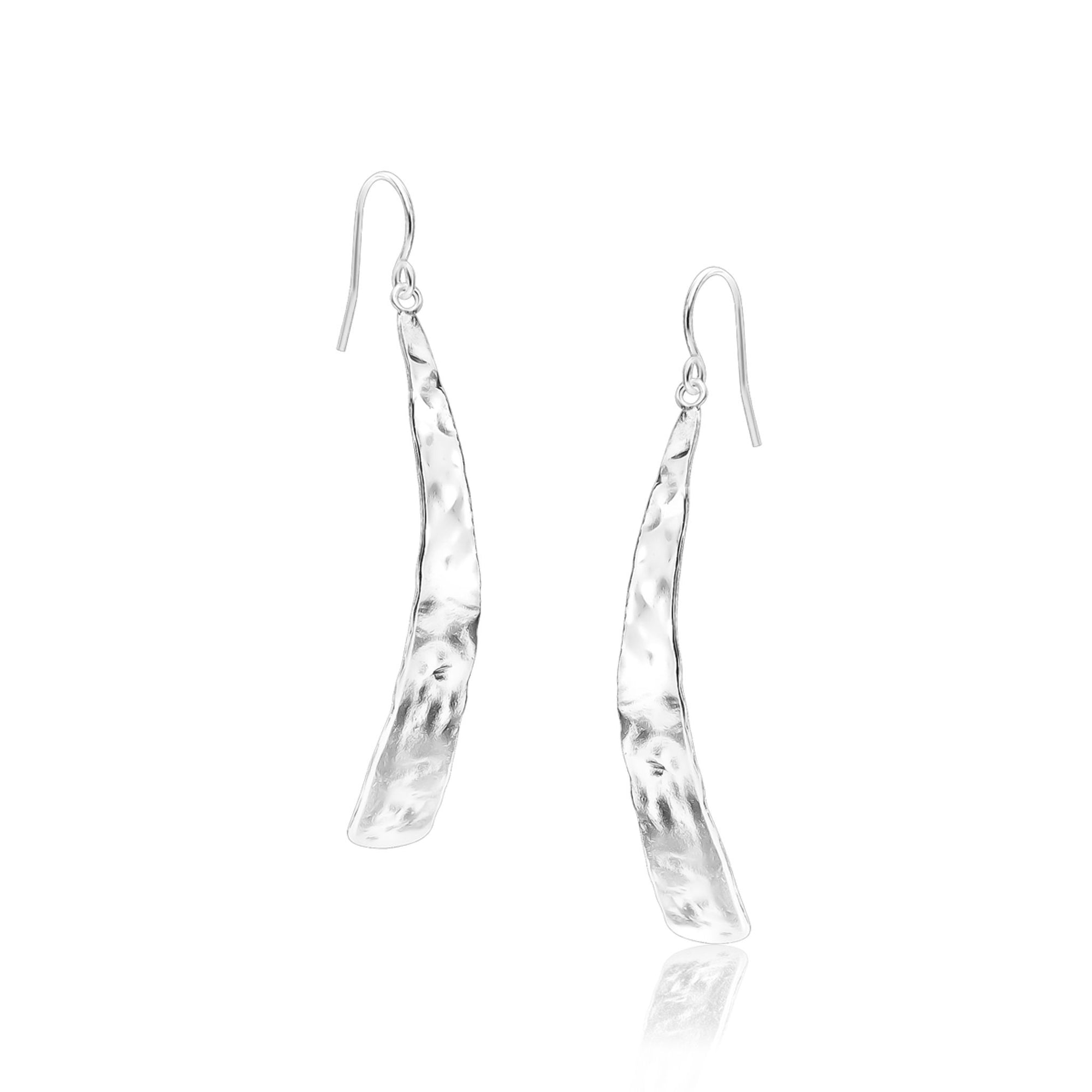 Hammered Sterling Silver Dangle Earrings