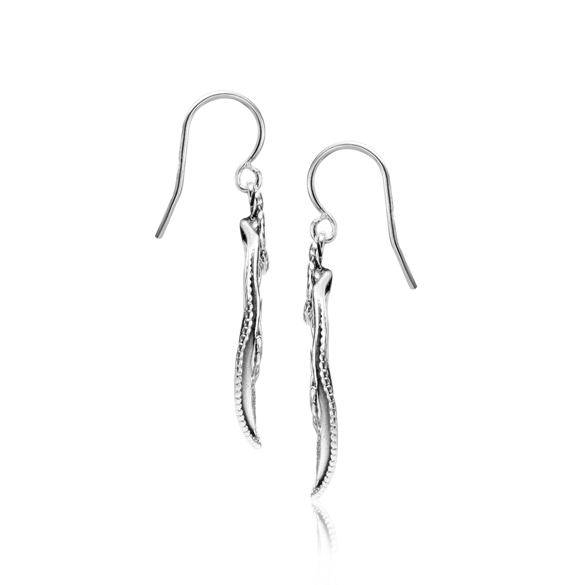 Sterling Silver Floral Wire Wrap Earrings